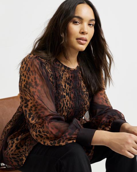 Simply Be Puff Sleeve Shirred Top - Image