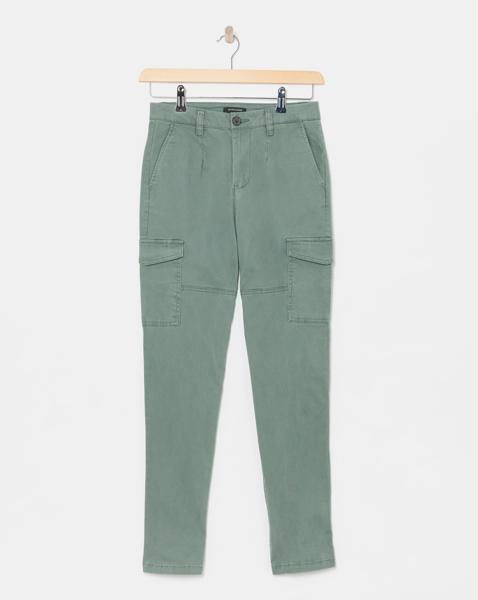 Khaki Stretch Utility Tapered Trousers