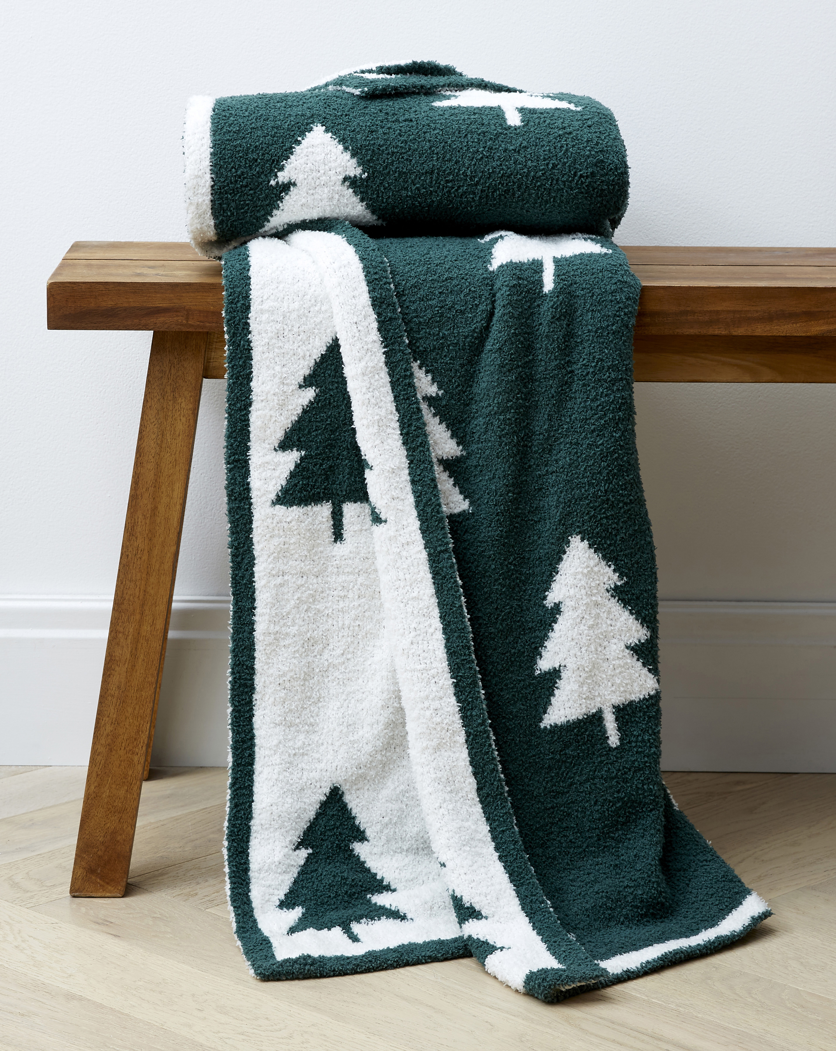 Christmas Trees Knit Throw
