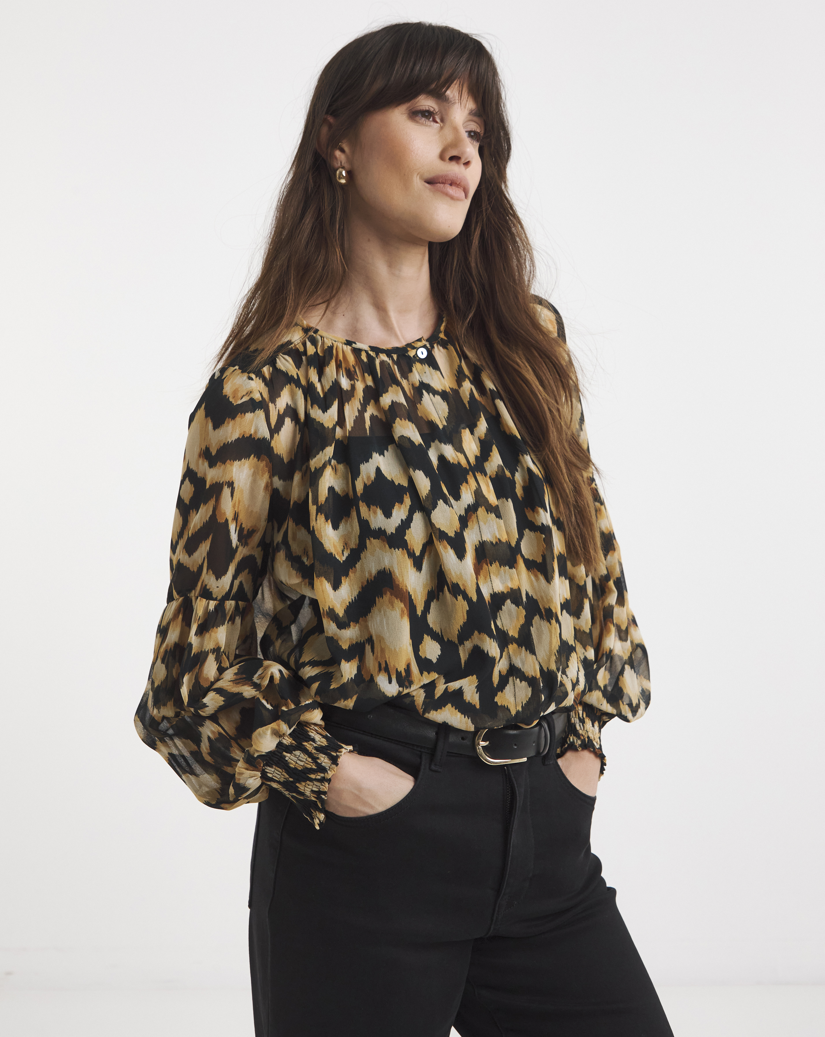 Printed Georgette Button Through Blouse