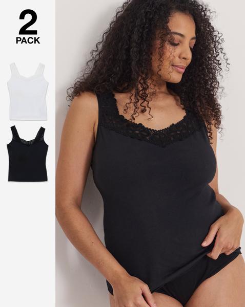 2 Pack Lace Trim Vests