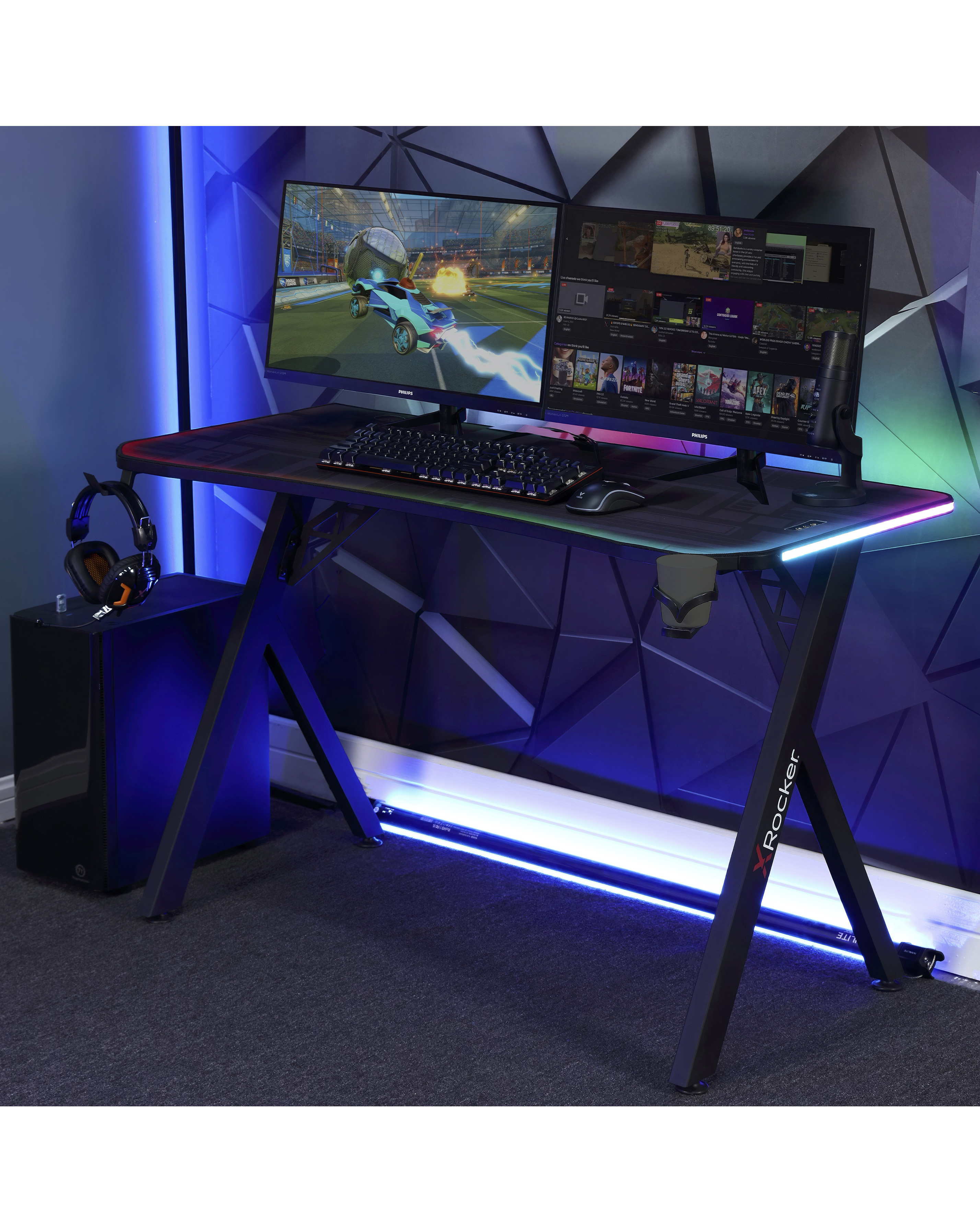 X Rocker Lumio XL Gaming Desk