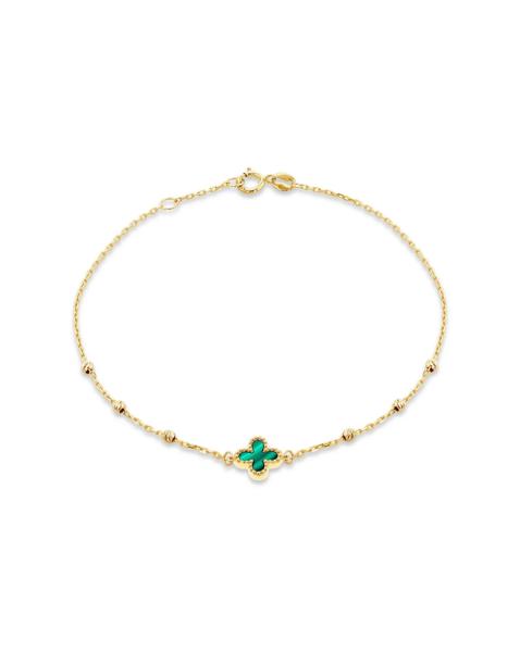 9ct Yellow Gold Malachite Bracelet