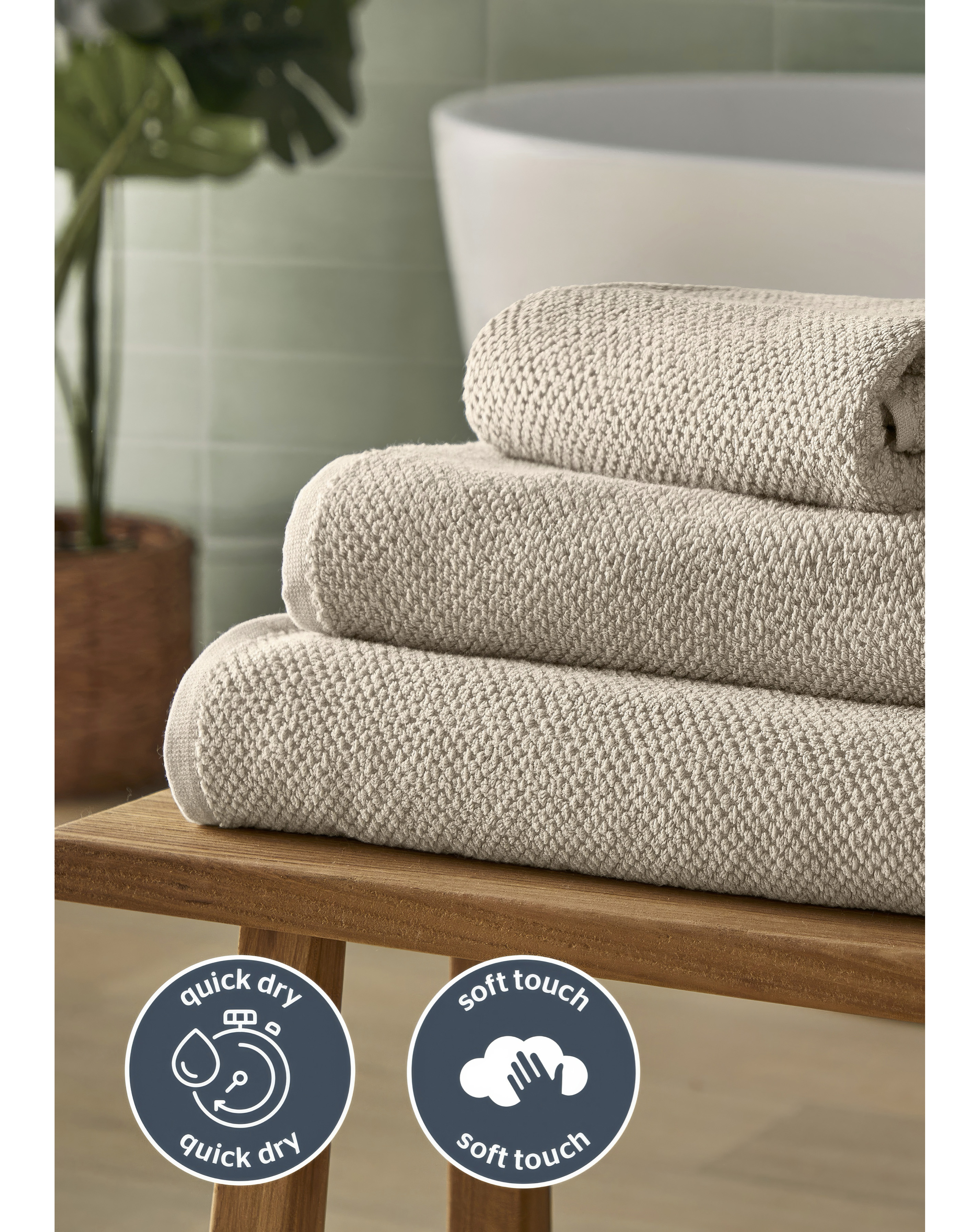 Silentnight Popcorn Pack of 2 Towels