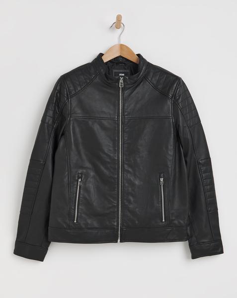 Black Leather Racer Jacket