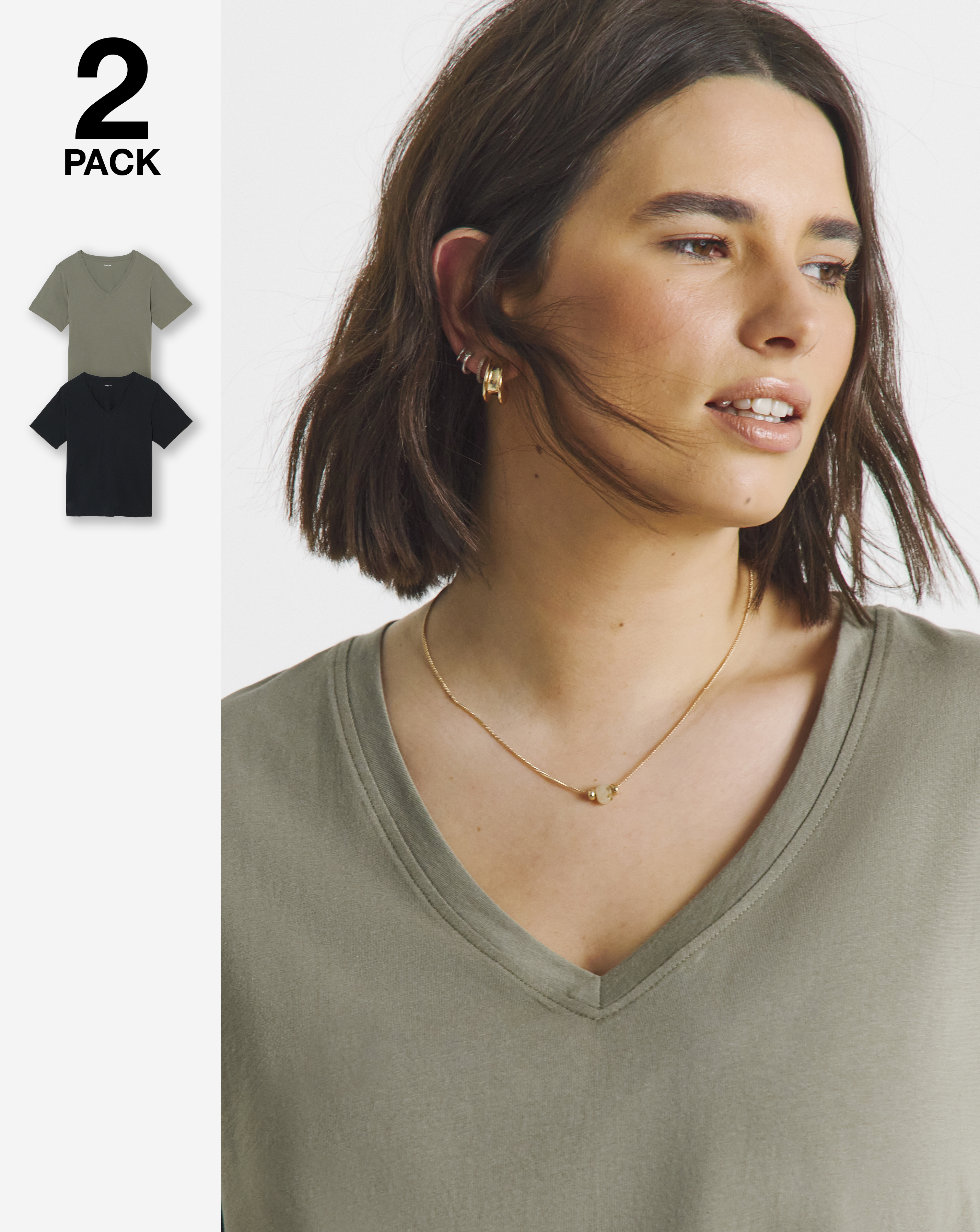 2 Pack V Neck T-Shirts