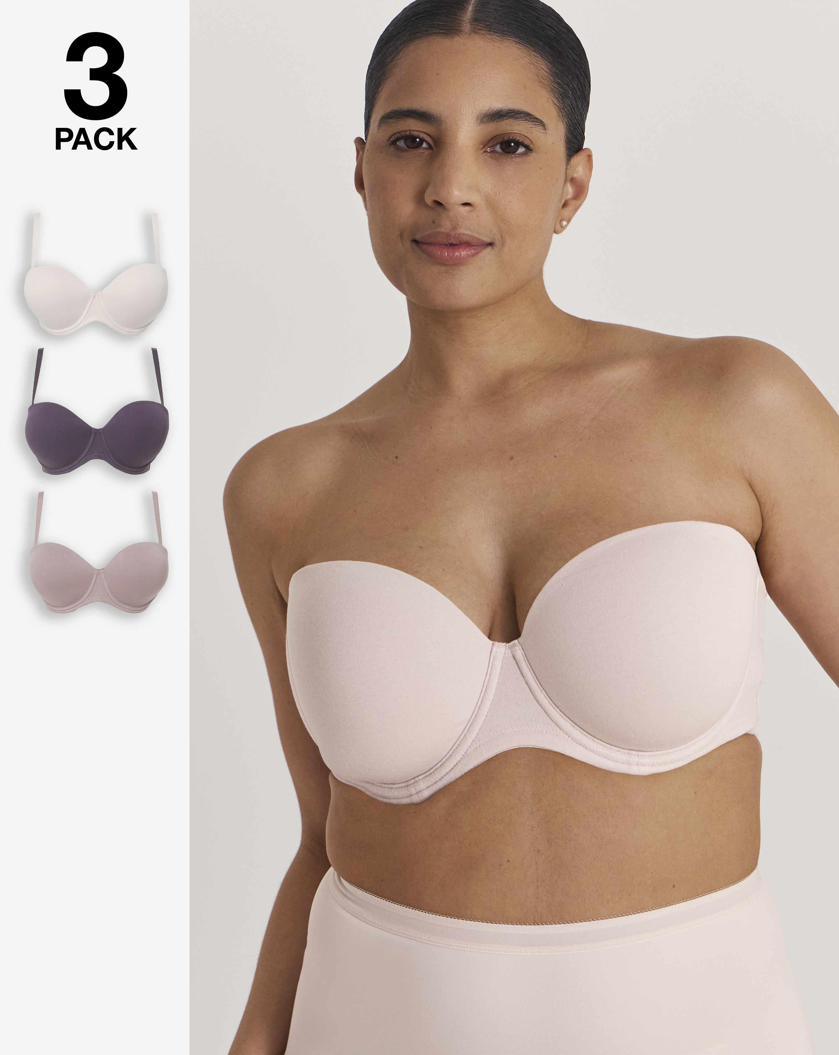 3 Pack Cotton Multiway Bras
