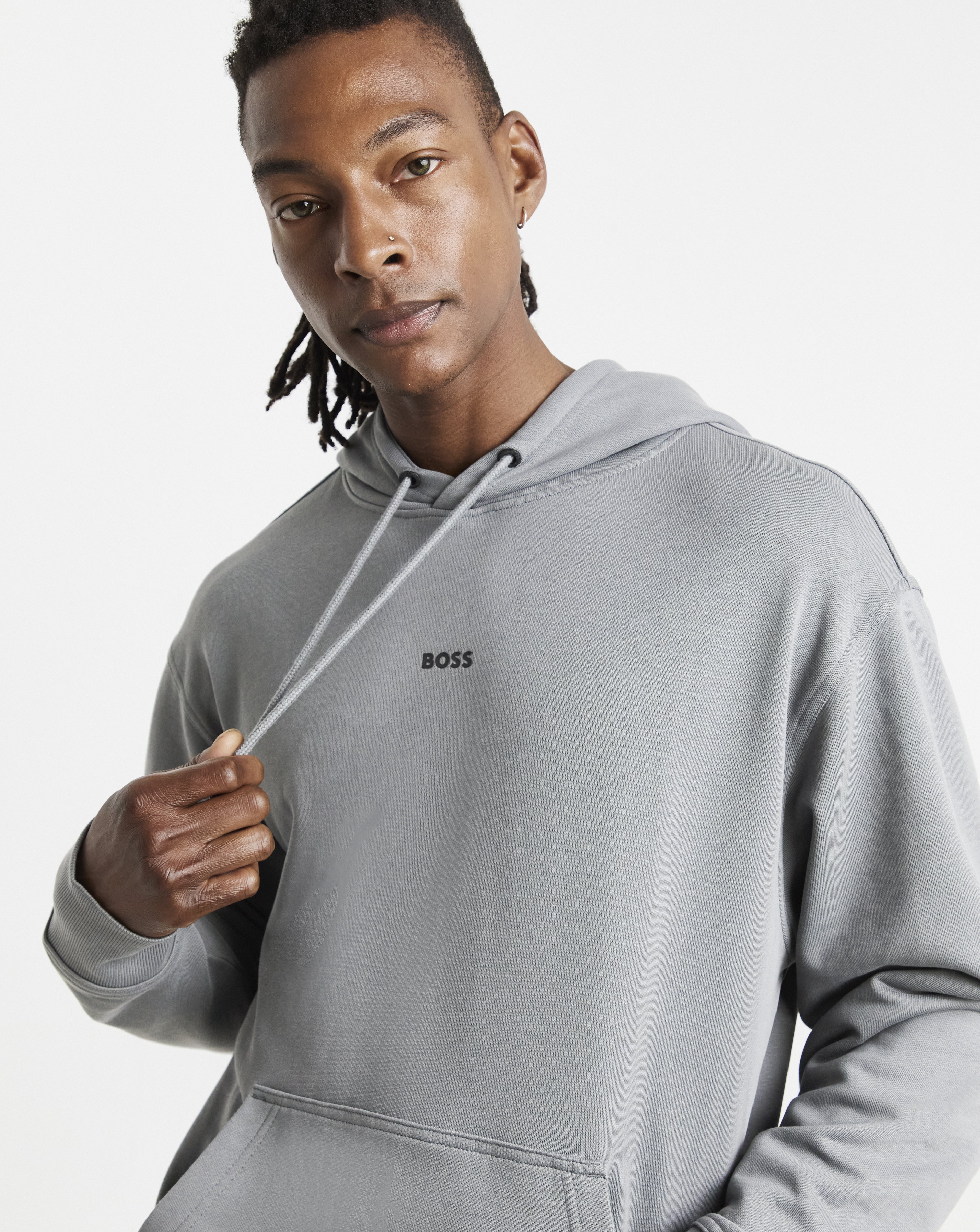 BOSS Centre Logo Hoodie - Charcoal