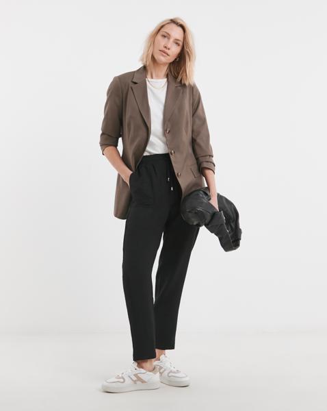 Textured Tapered Pull On Trouser