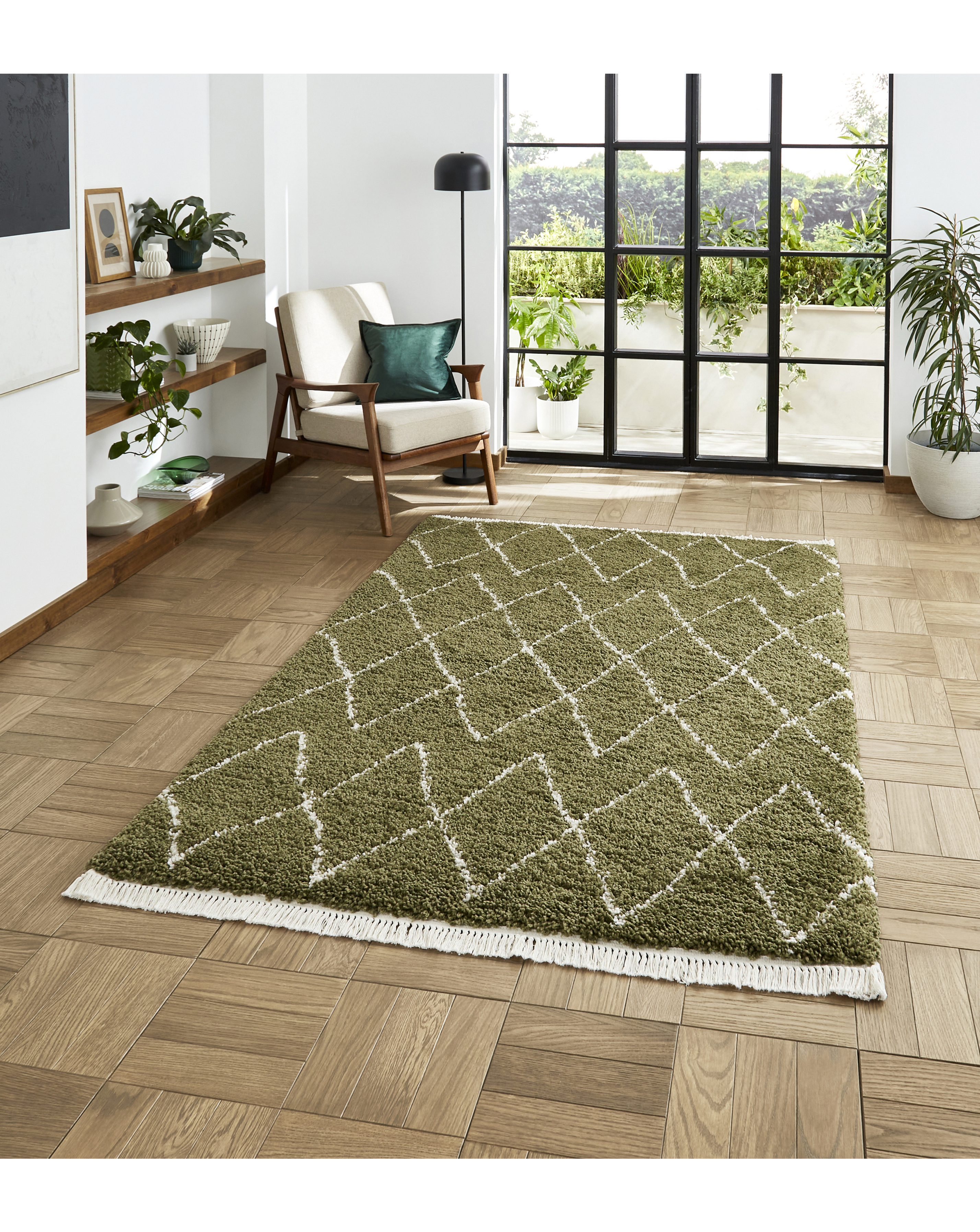 Think Rugs - Rug - Green - 80x150
