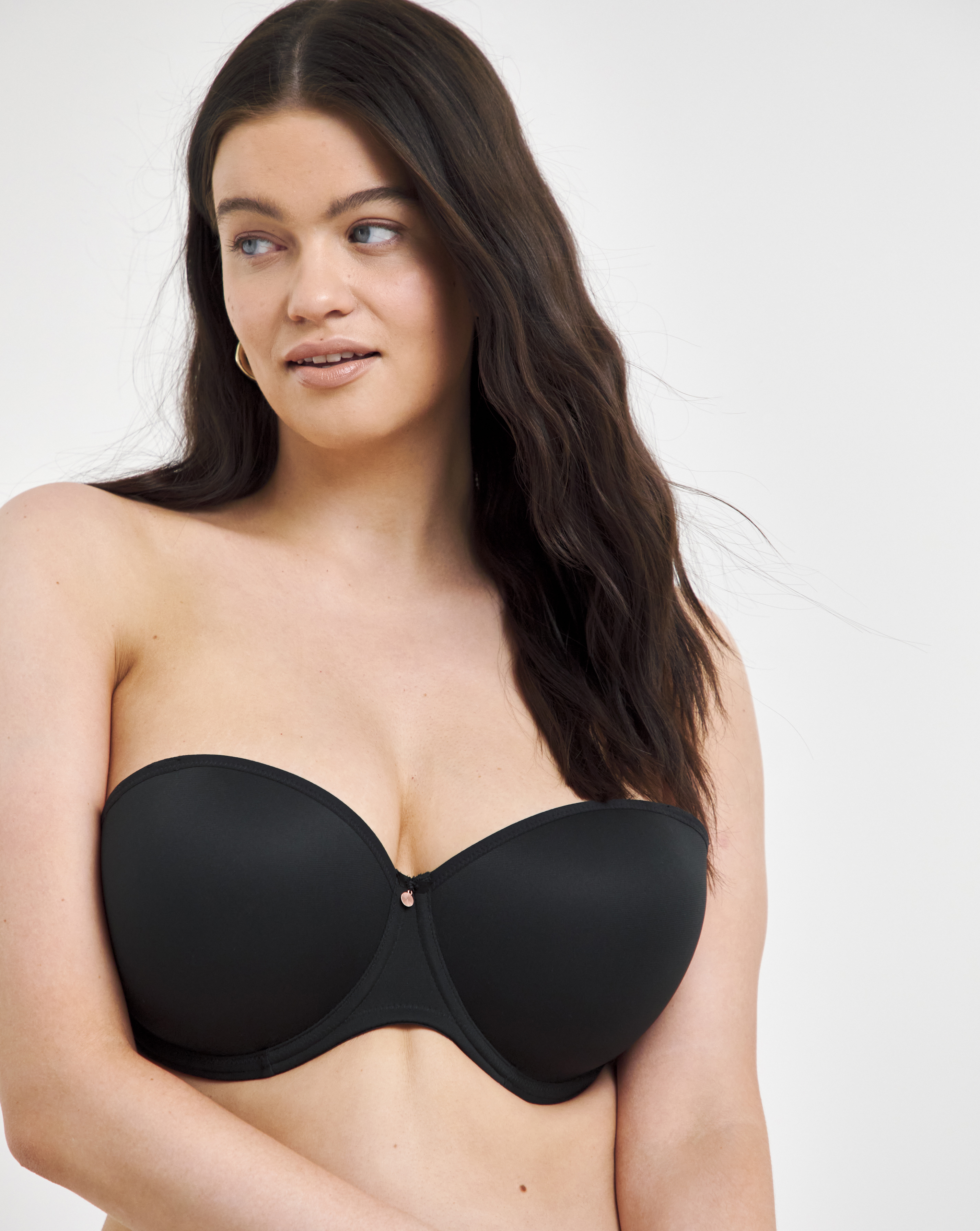 Elomi Women's Black Smooth Strapless Bra 44Dd