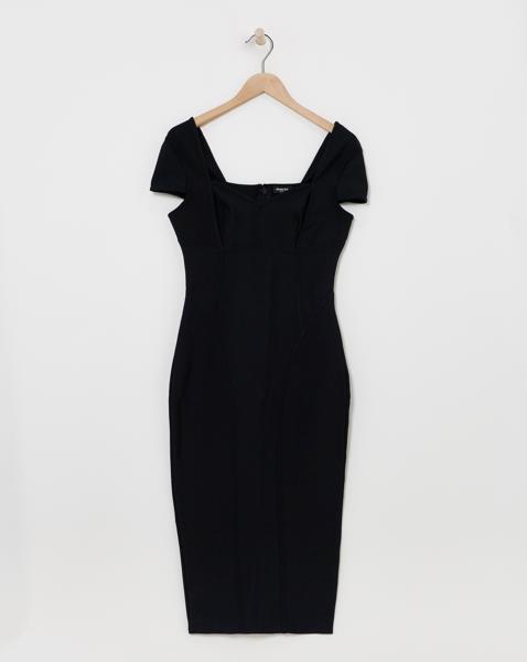 Simply Be - Women's Contouring Seam Bandage Midi Dress - Size 26 - Black - 91% Polyester 9% Elastane