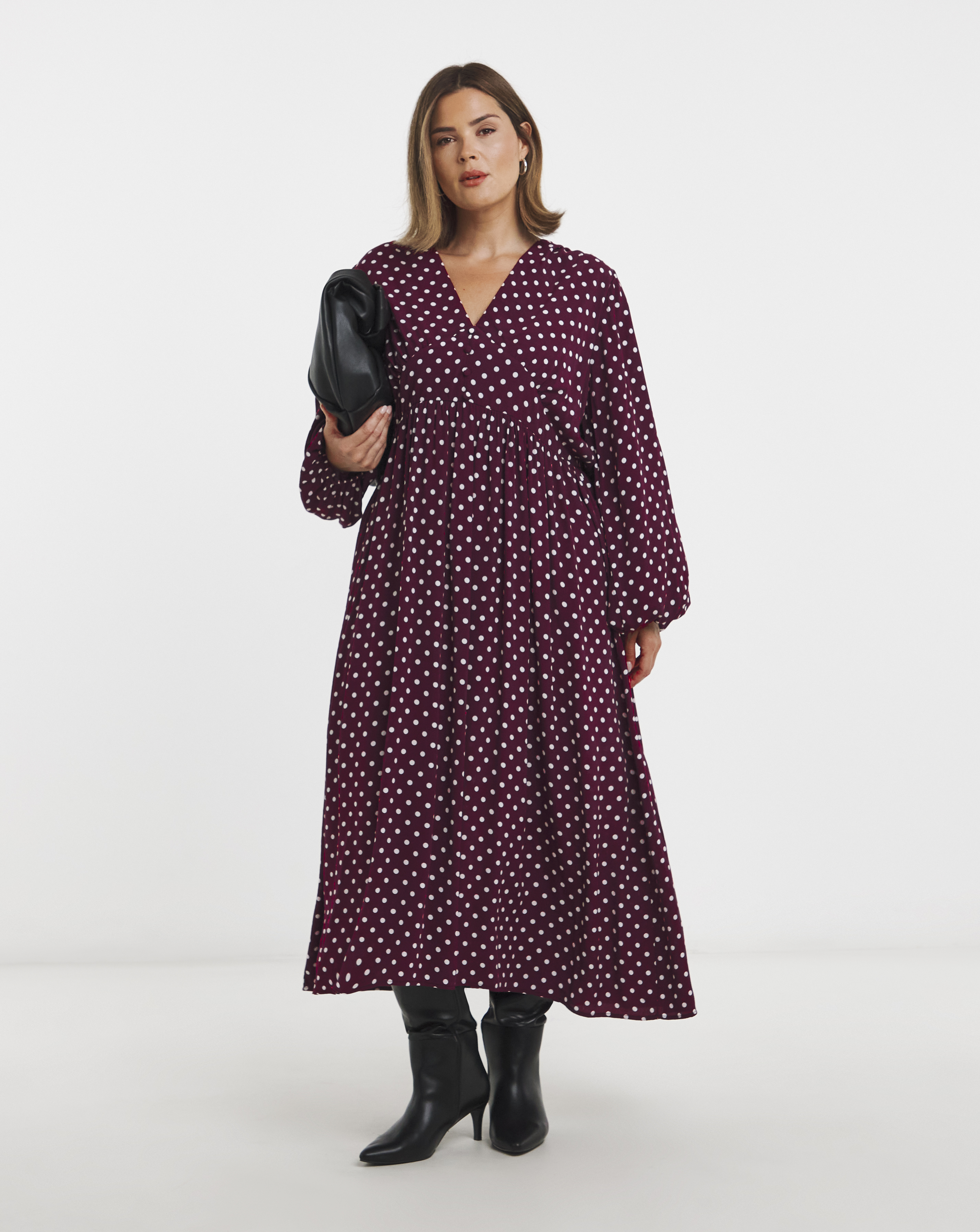 Printed Waist Detail Midi Dress