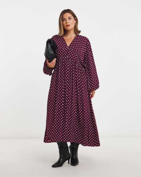 Printed Waist Detail Midi Dress
