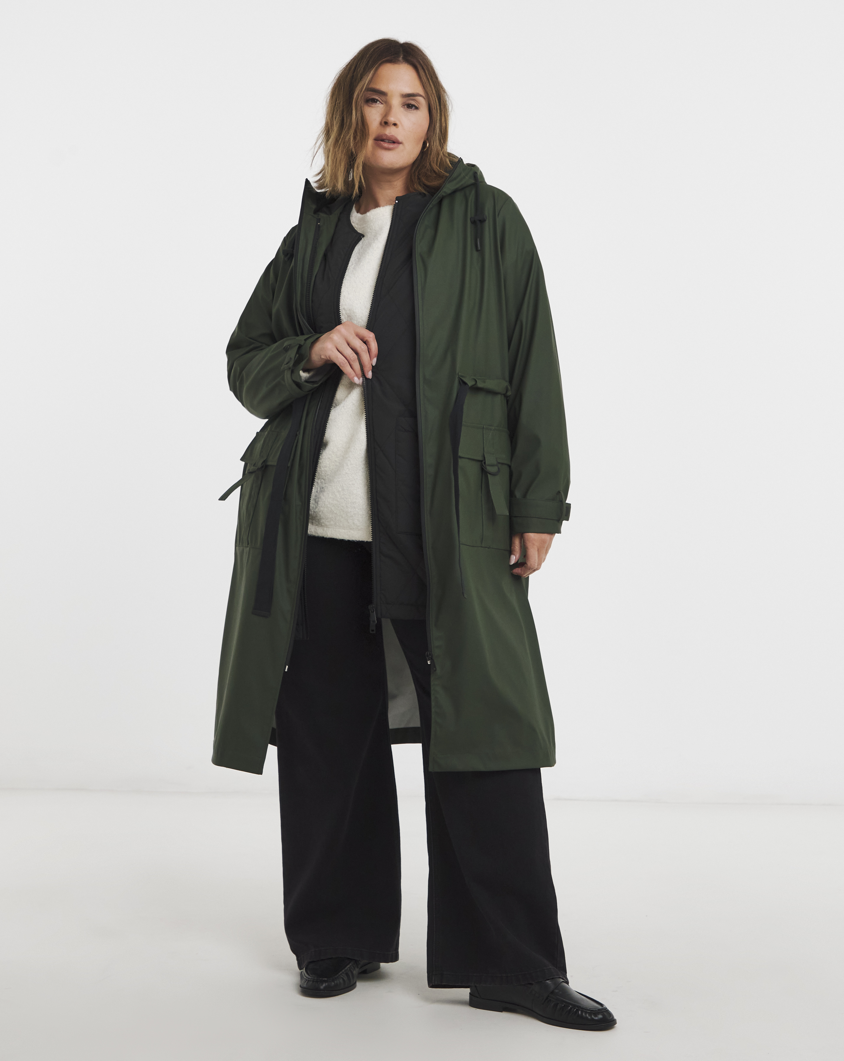 Khaki Rubberised 3 in 1 Parka & Gilet