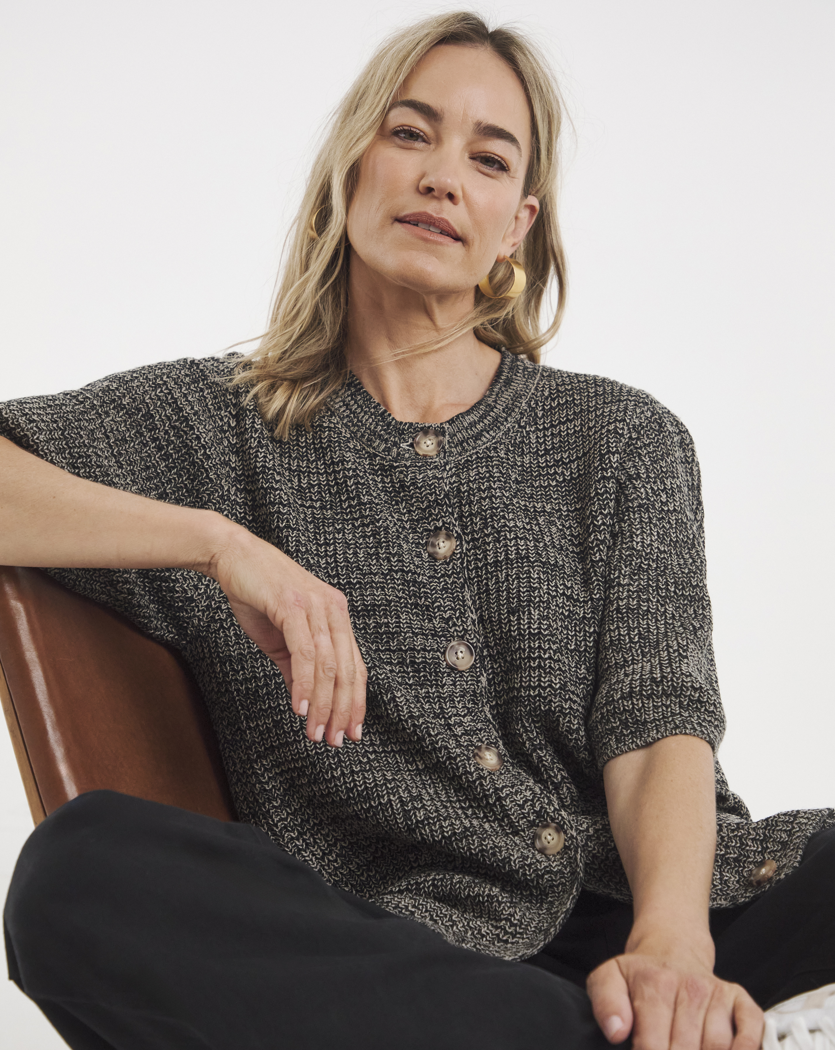 BOXY HALF SLEEVE CARDIGAN