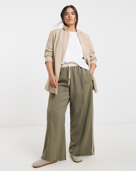 Simply Be Khaki Side Stripe Trouser