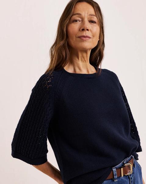 Julipa Stitch Detail Short Sleeve Jumper