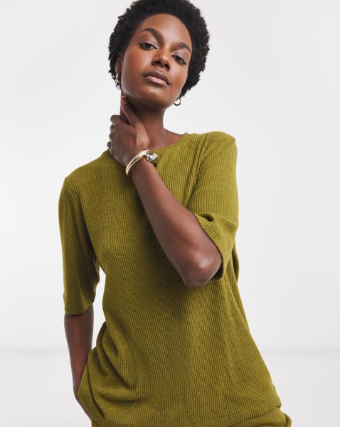 Soft Touch Rib Half Sleeve T-shirt