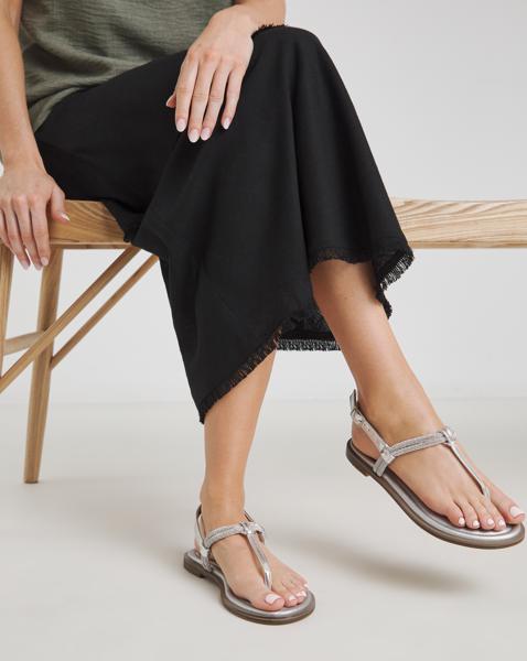 Diamante Sparkly Toe Post Sandal Wide