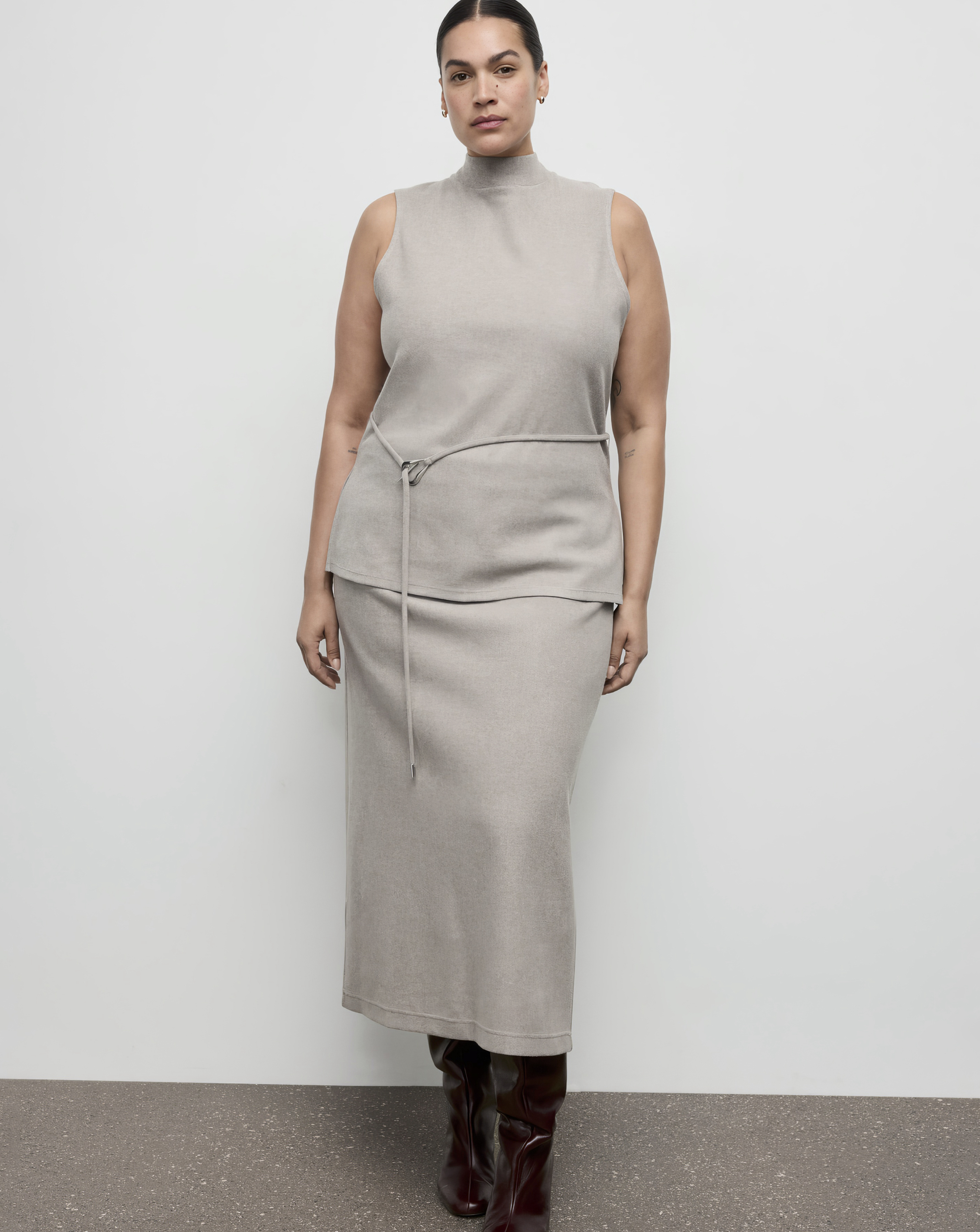 Mango Grey Midi Skirt - Extra Large