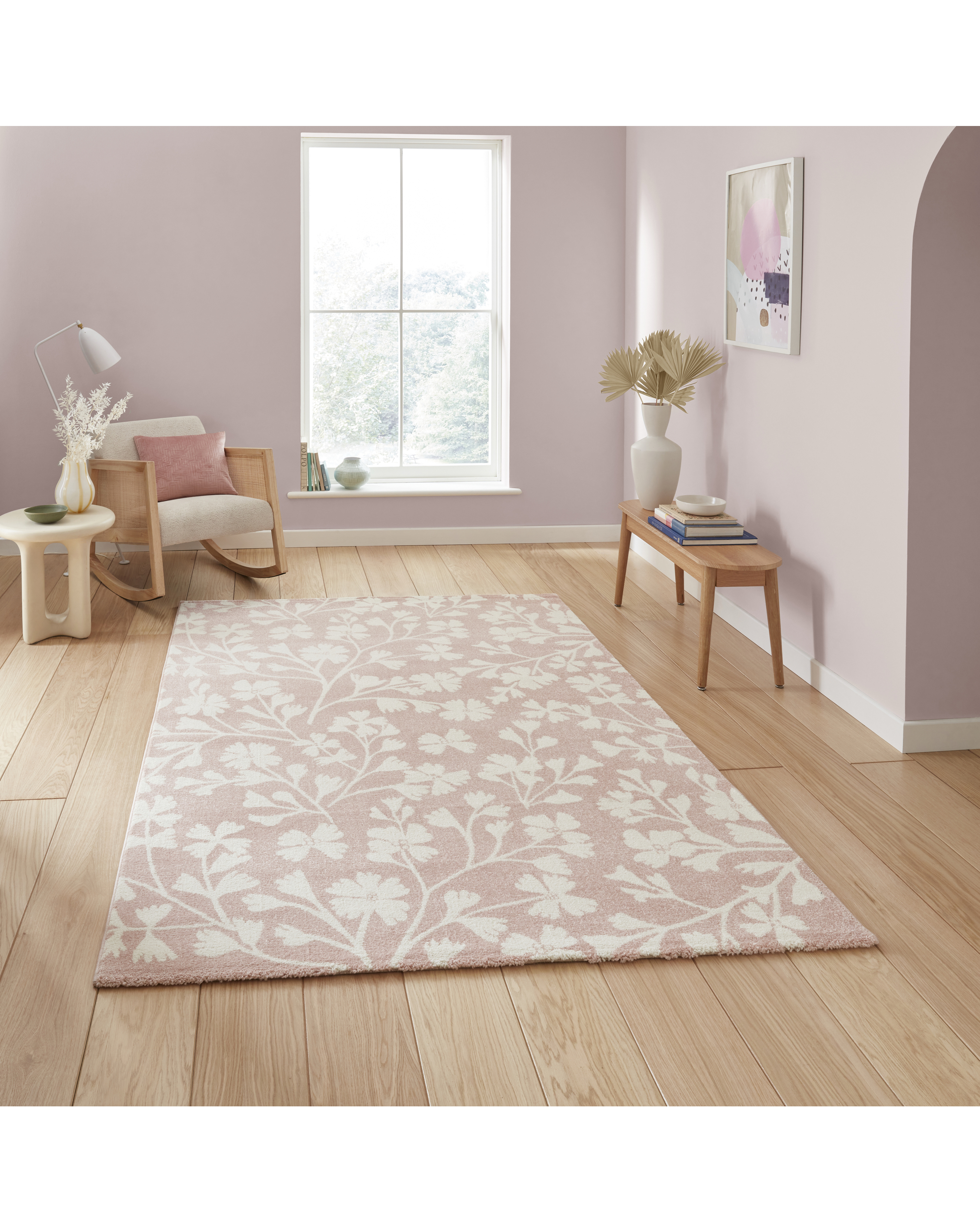 Catherine Lansfield Rose Grace Floral Rug 80X150