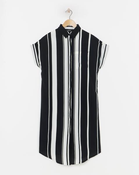 Simply Be - Women's Mono Stripe Midi Shirt Dress - Size 10 - Mono stripe