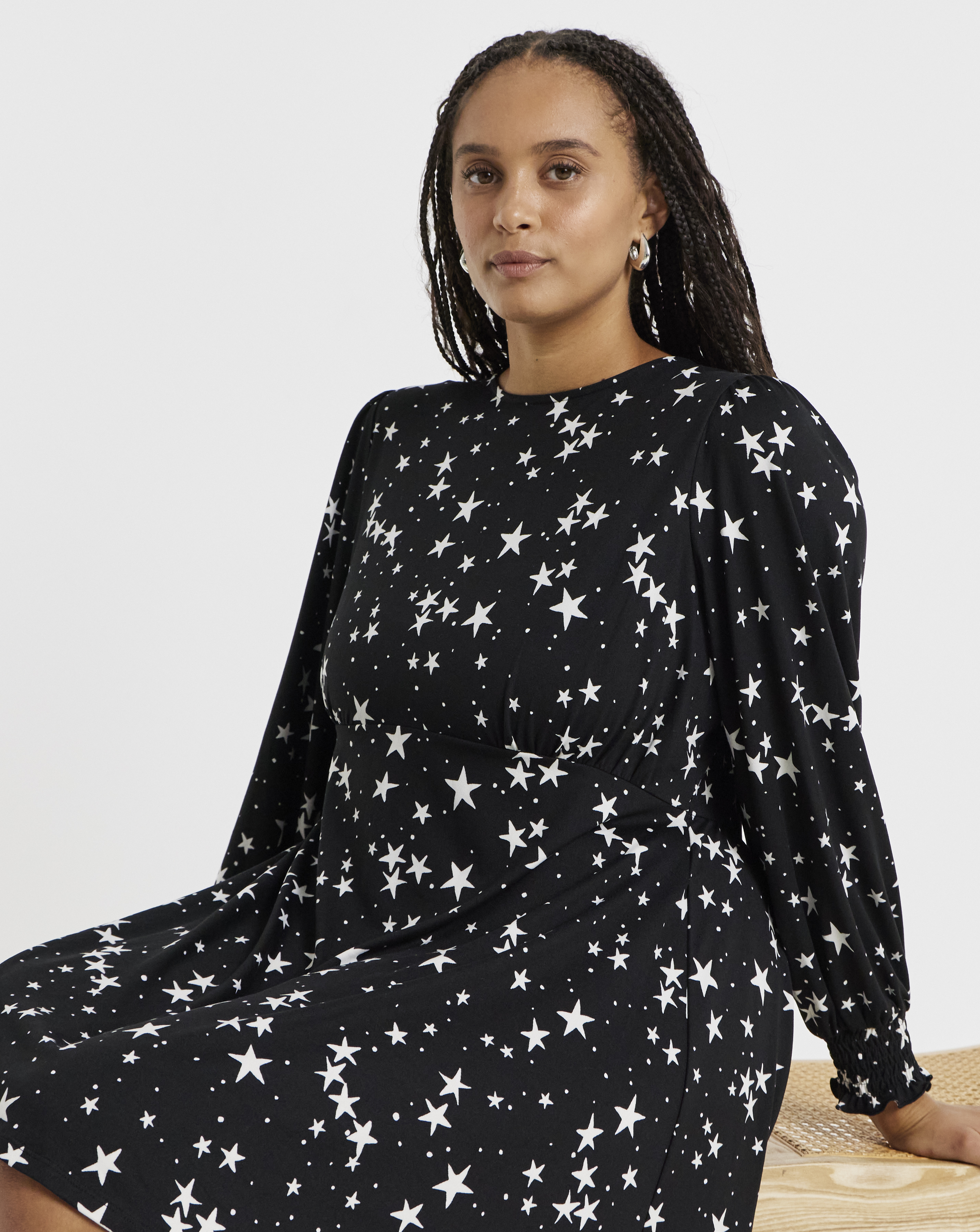 Star Print Supersoft Skater Dress
