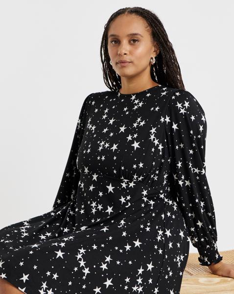 Star Print Supersoft Skater Dress