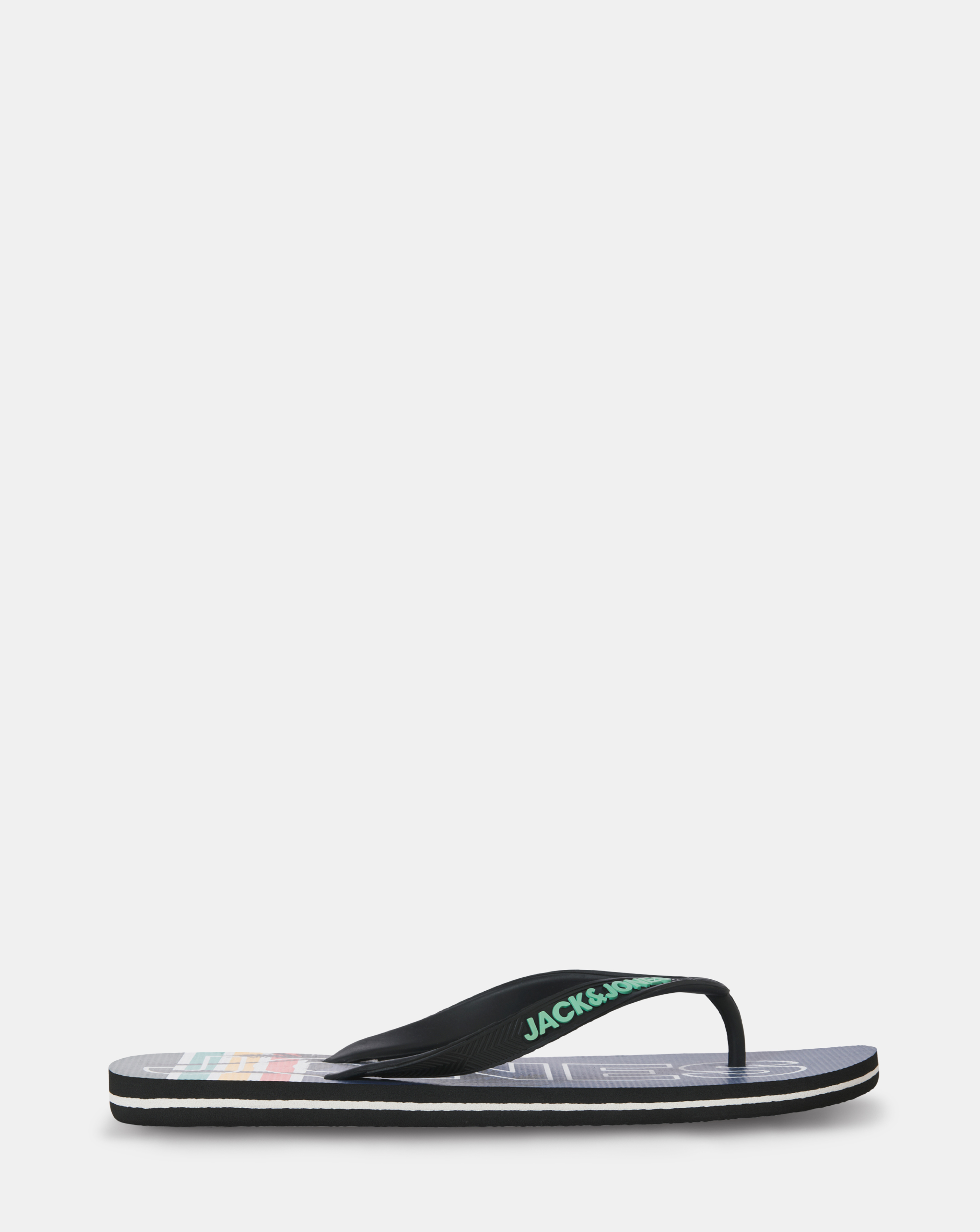 Jack & Jones Palm Print Flip Flop - Navy