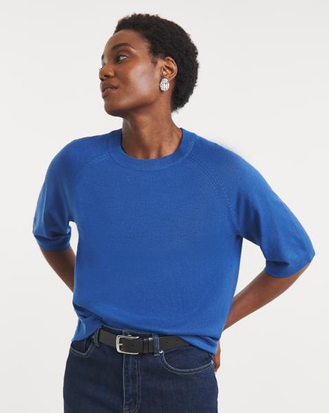 HALF SLEEVE RAGLAN KNITTED T-SHIRT