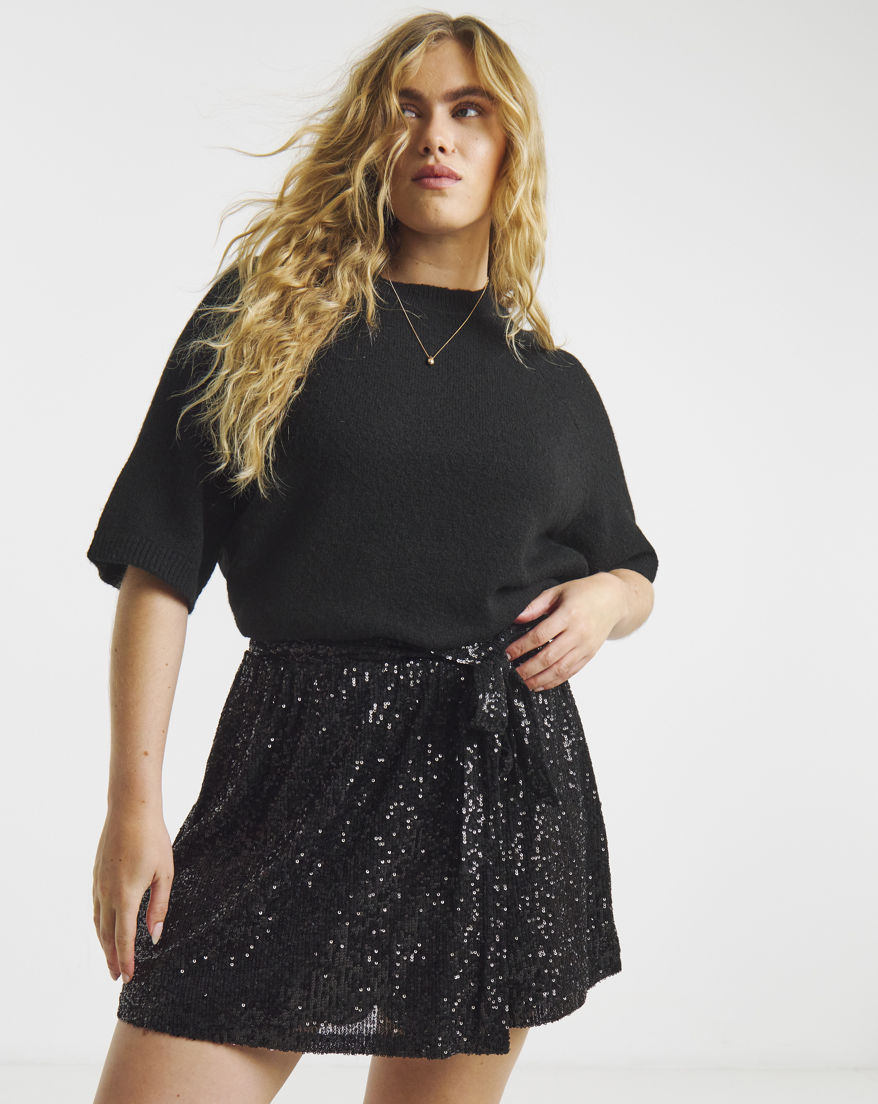 Sequin Wrap Skort