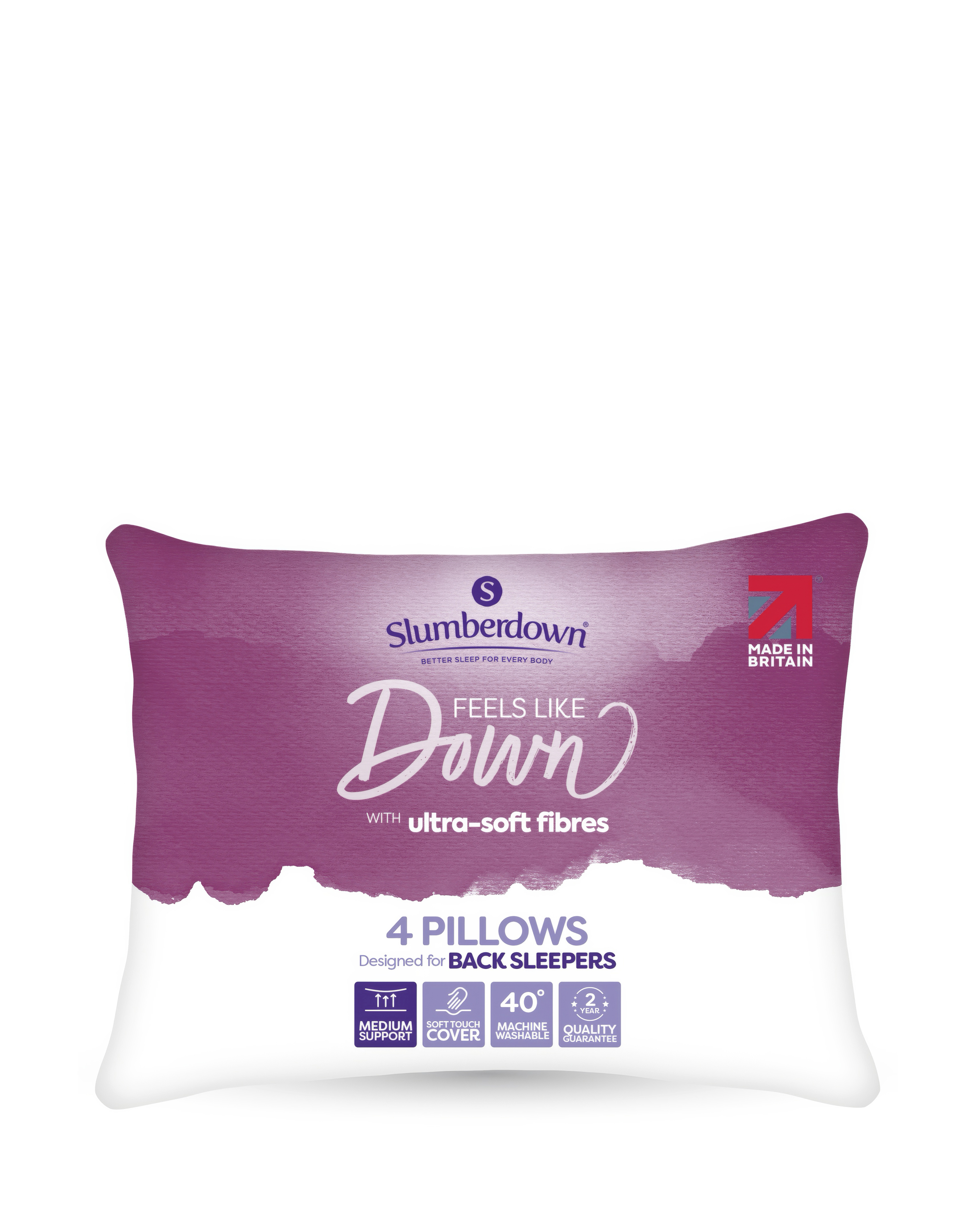 Slumberdown Medium 4 Pack Pillows