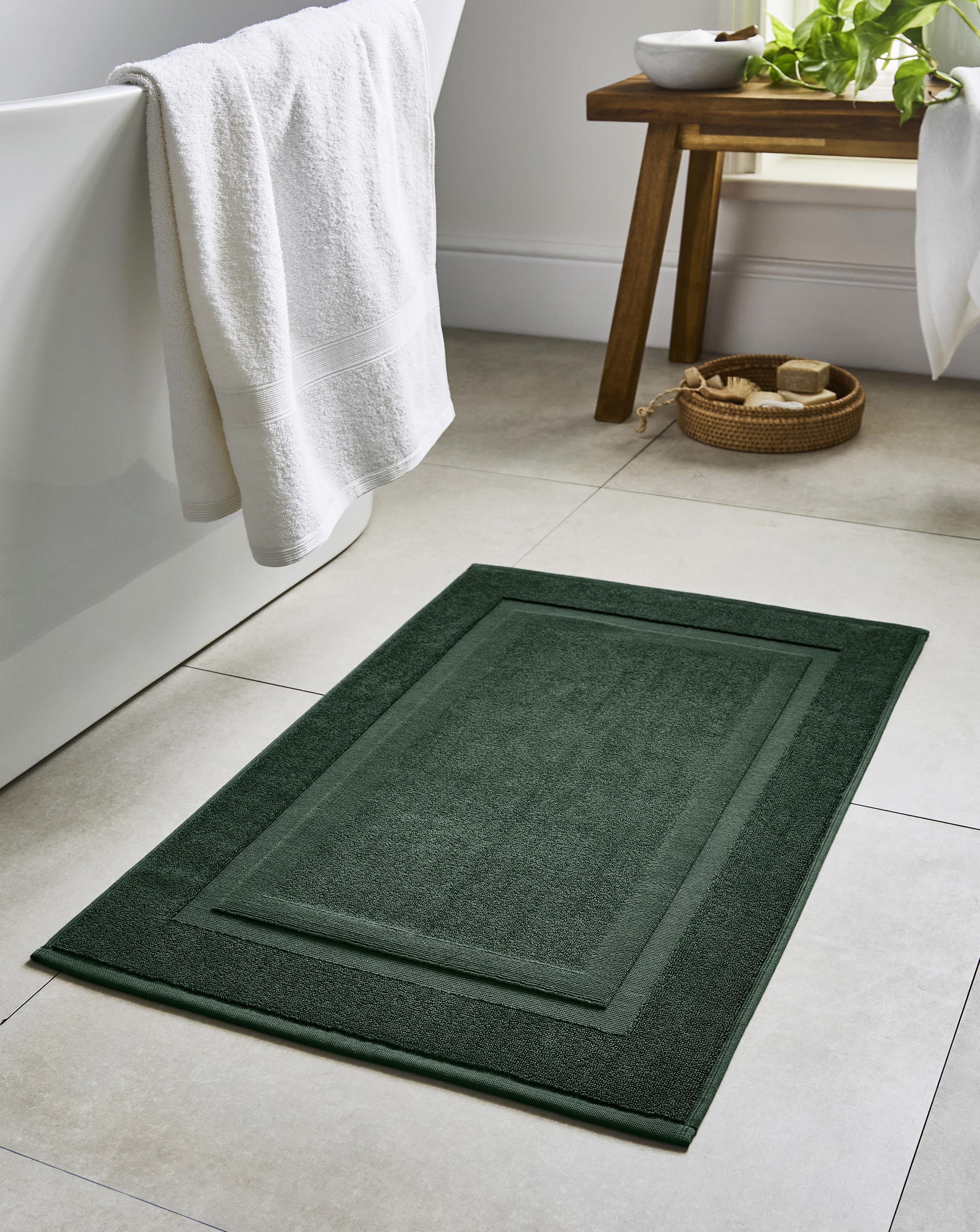 Egyptian Cotton Bath Mat - Forest Green
