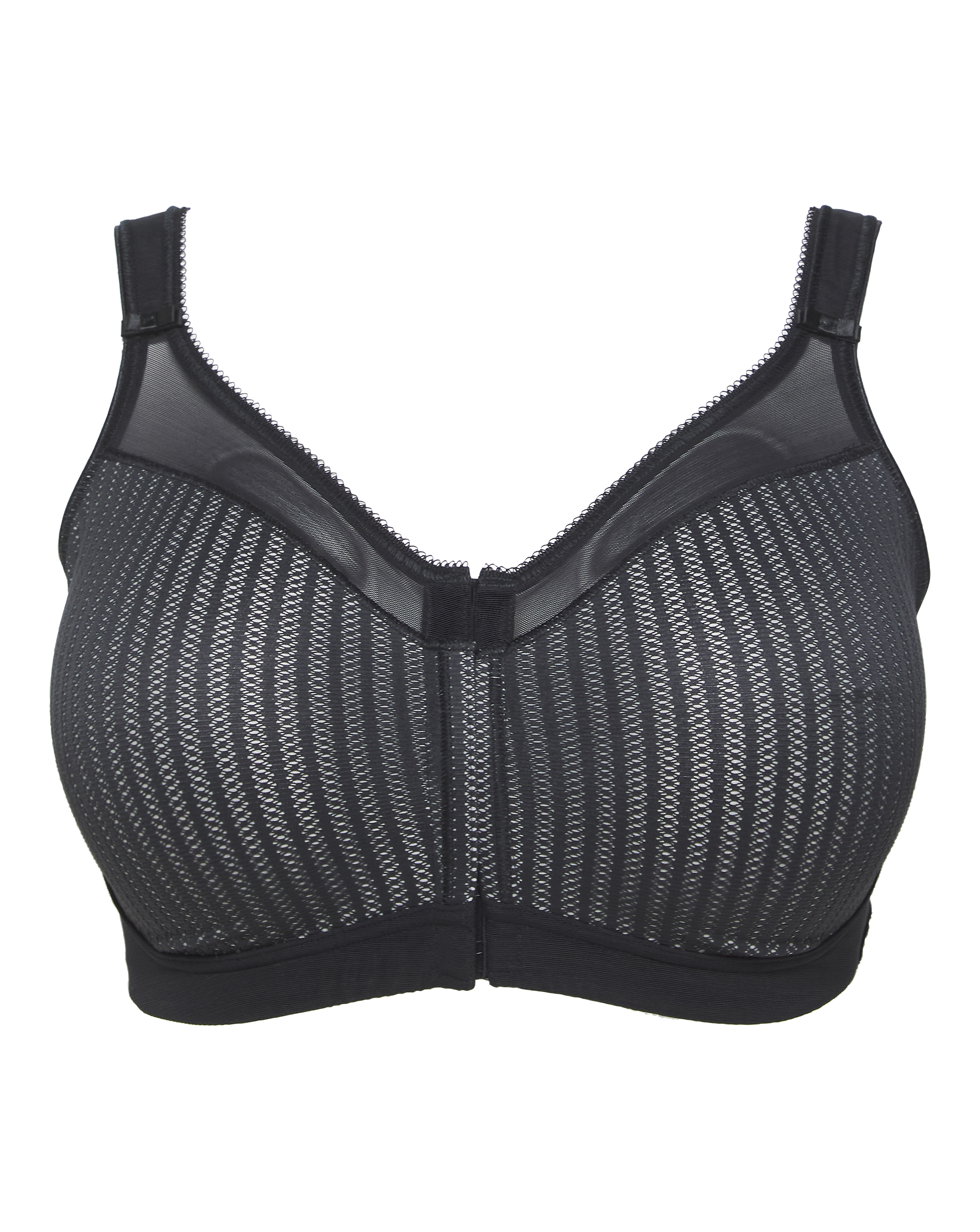 Berlei Women's Black/Grey Beauty Stripe F/F Non Wired Bra 34Dd