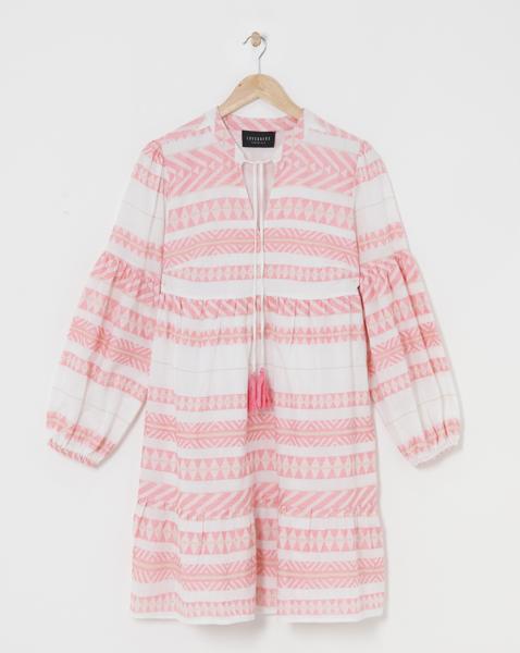 Lovedrobe Aztec Smock Dress - Pink Multi-Coloured