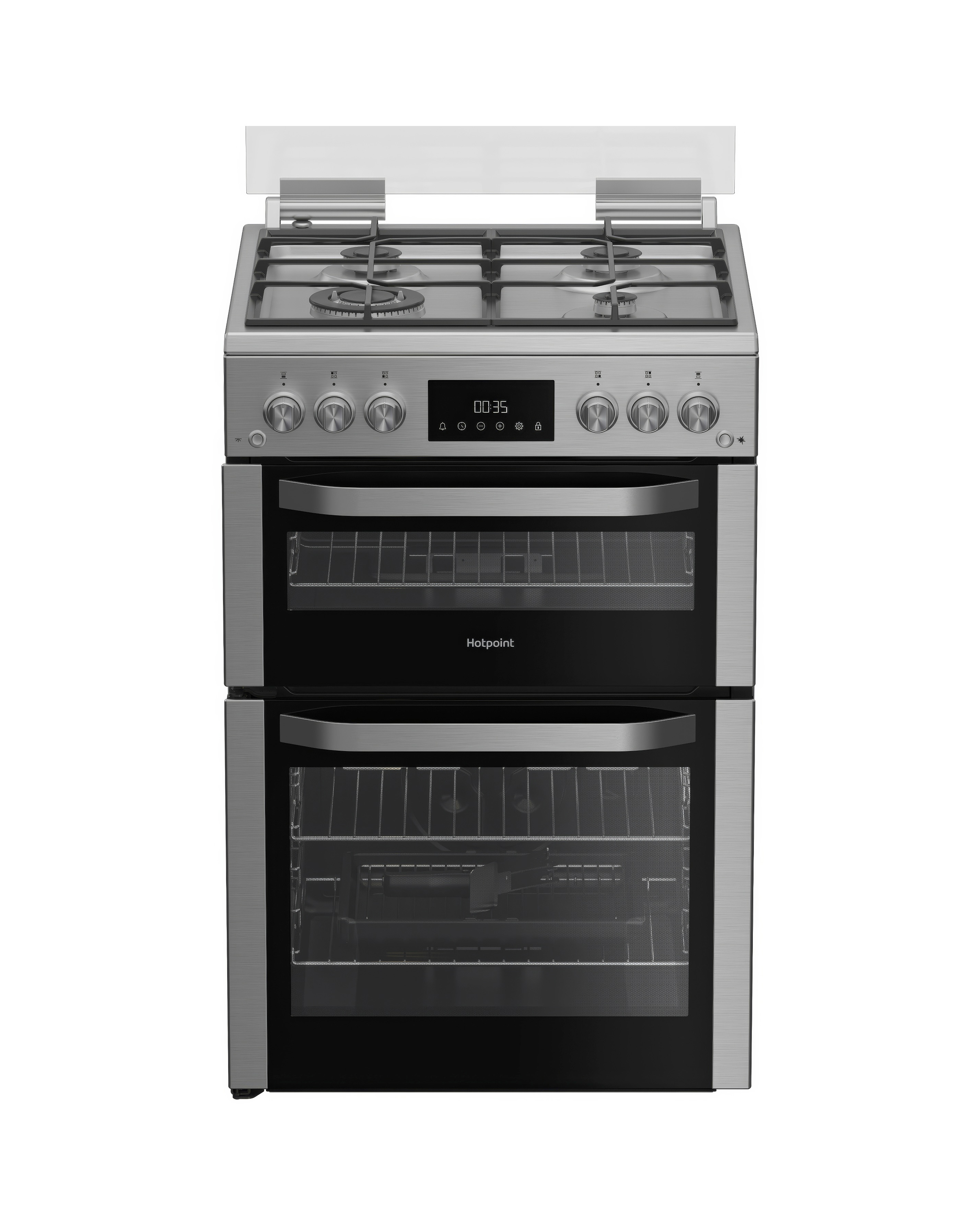 Hotpoint Stainless Steel Gas Cooker - 60cm - Double Oven