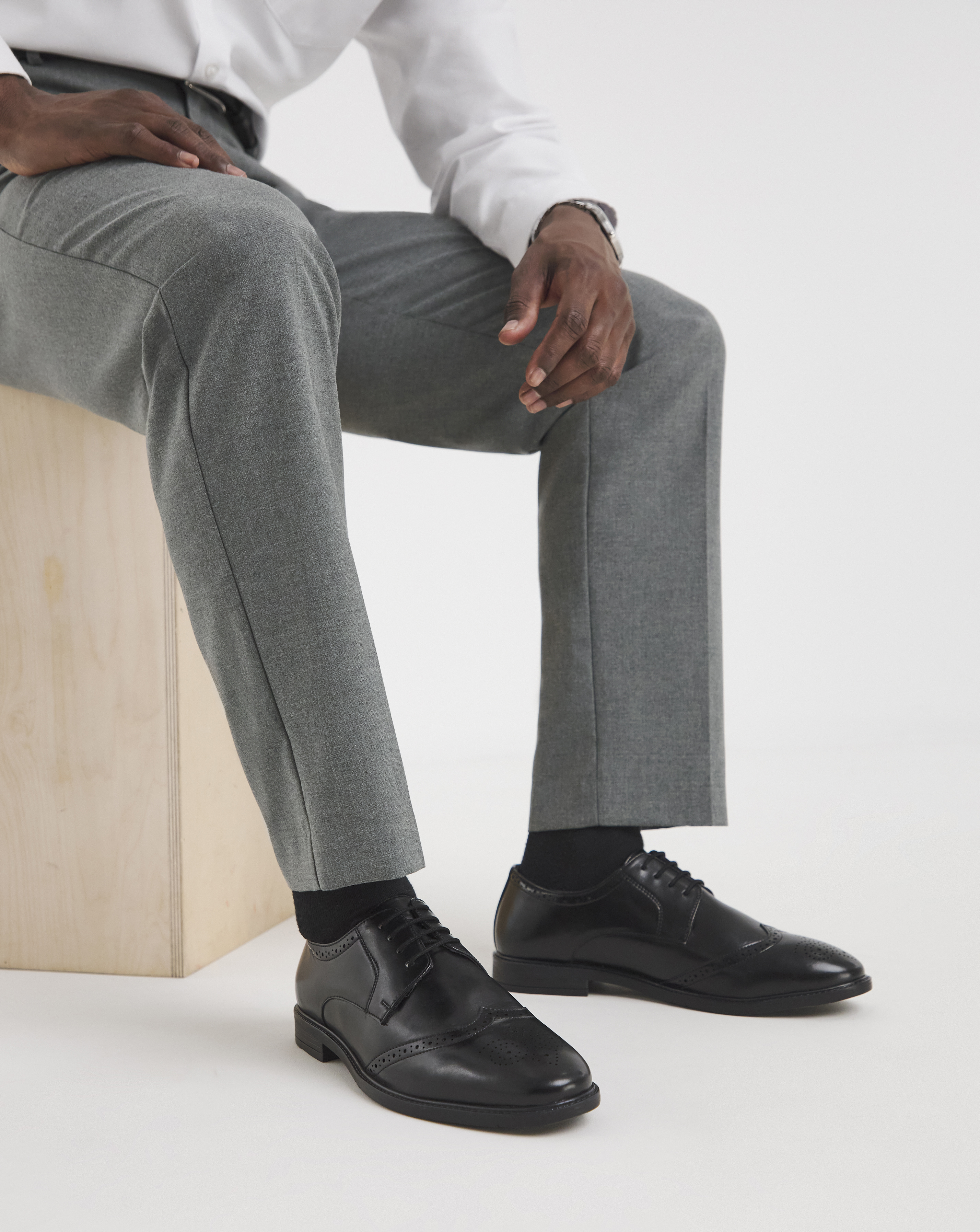 Leather Look Formal Brogue Standard