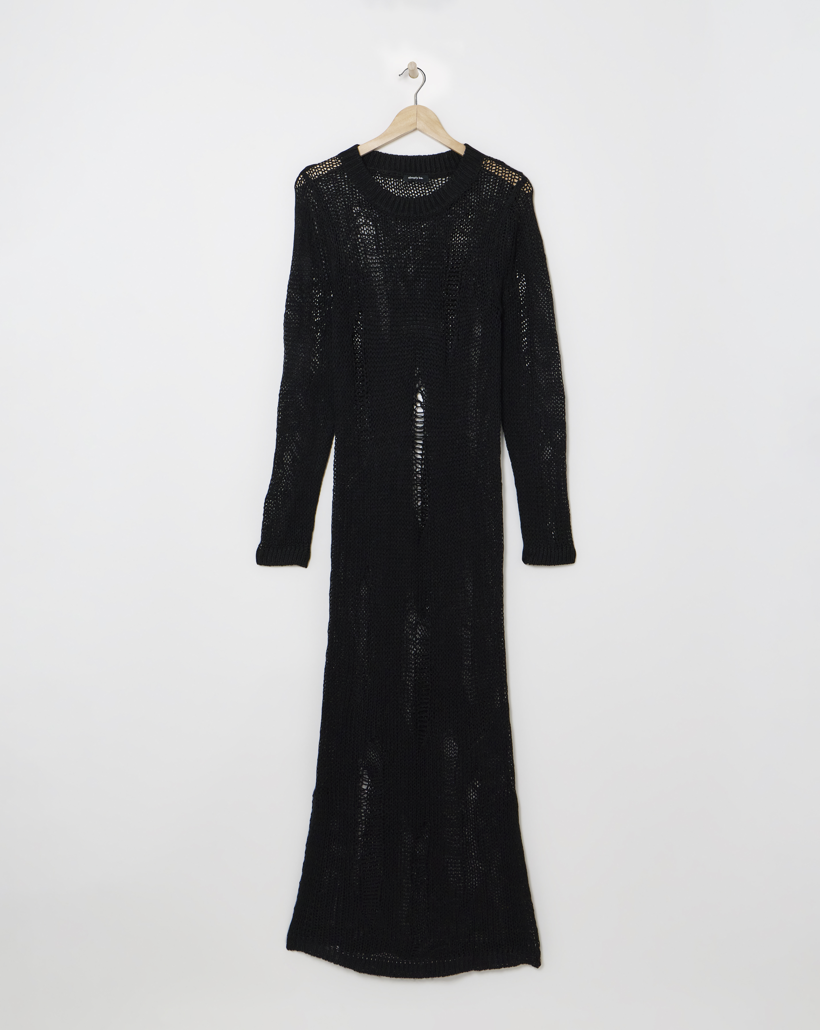Simply Be - Women's Black Ladder Knitted Dress - Size 8/10 - Black - Black