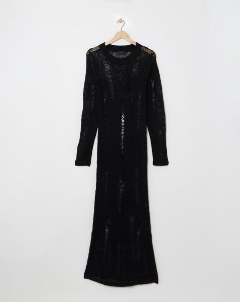 Simply Be - Women's Black Ladder Knitted Dress - Size 8/10 - Black