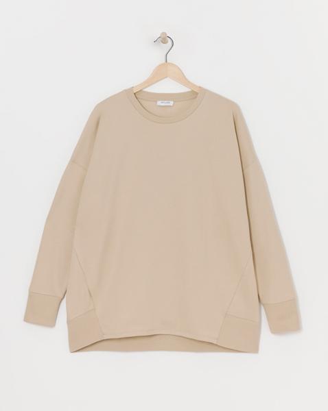 Crew Neck Curved Hem Sweatshirt