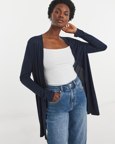 Navy Edge to Jersey Cardigan
