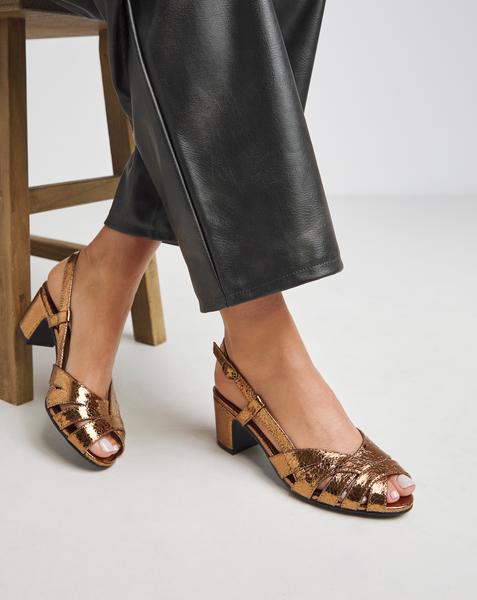 Peep Toe Sling Back Shoes Wide Fit