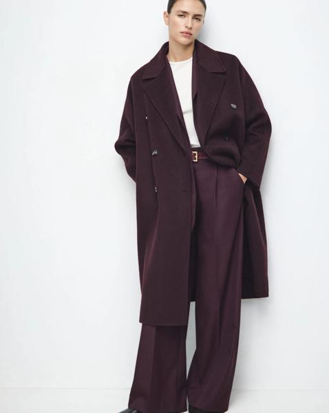 Mango Wool Mix Double Breasted Coat