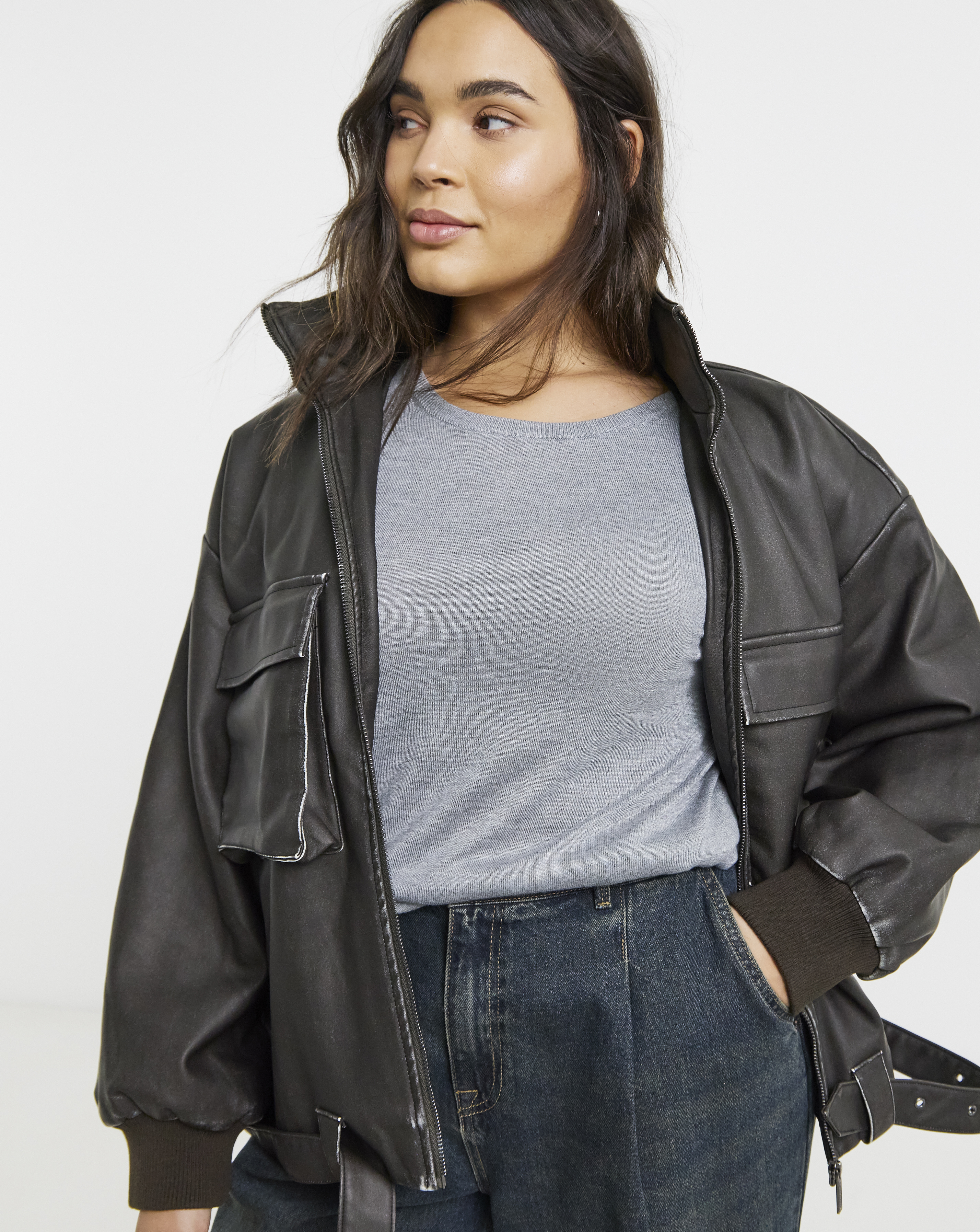 Native Youth Washed Pu Bomber
