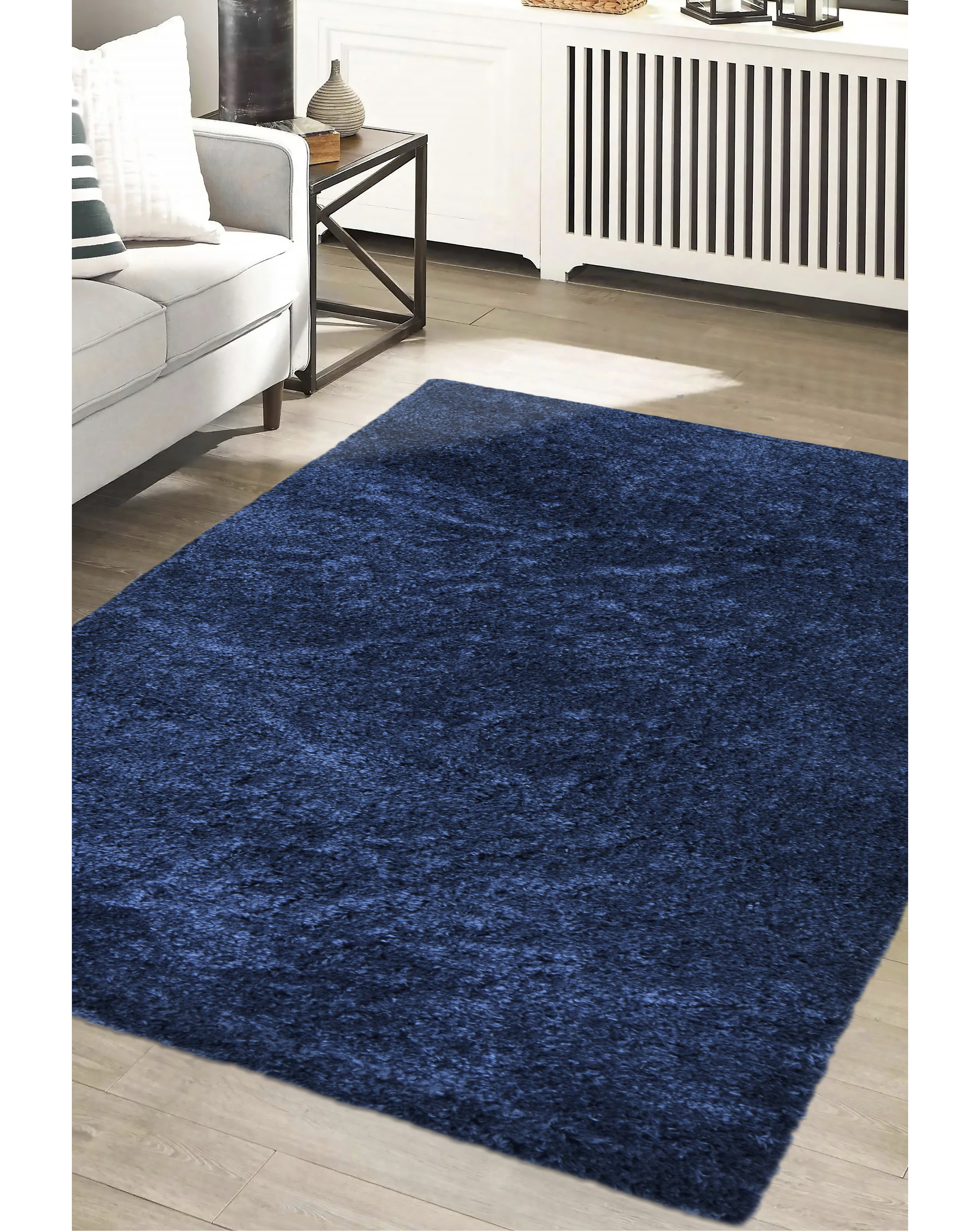 Homemaker Navy Snug Plain Shaggy Cosy Rug 200X290