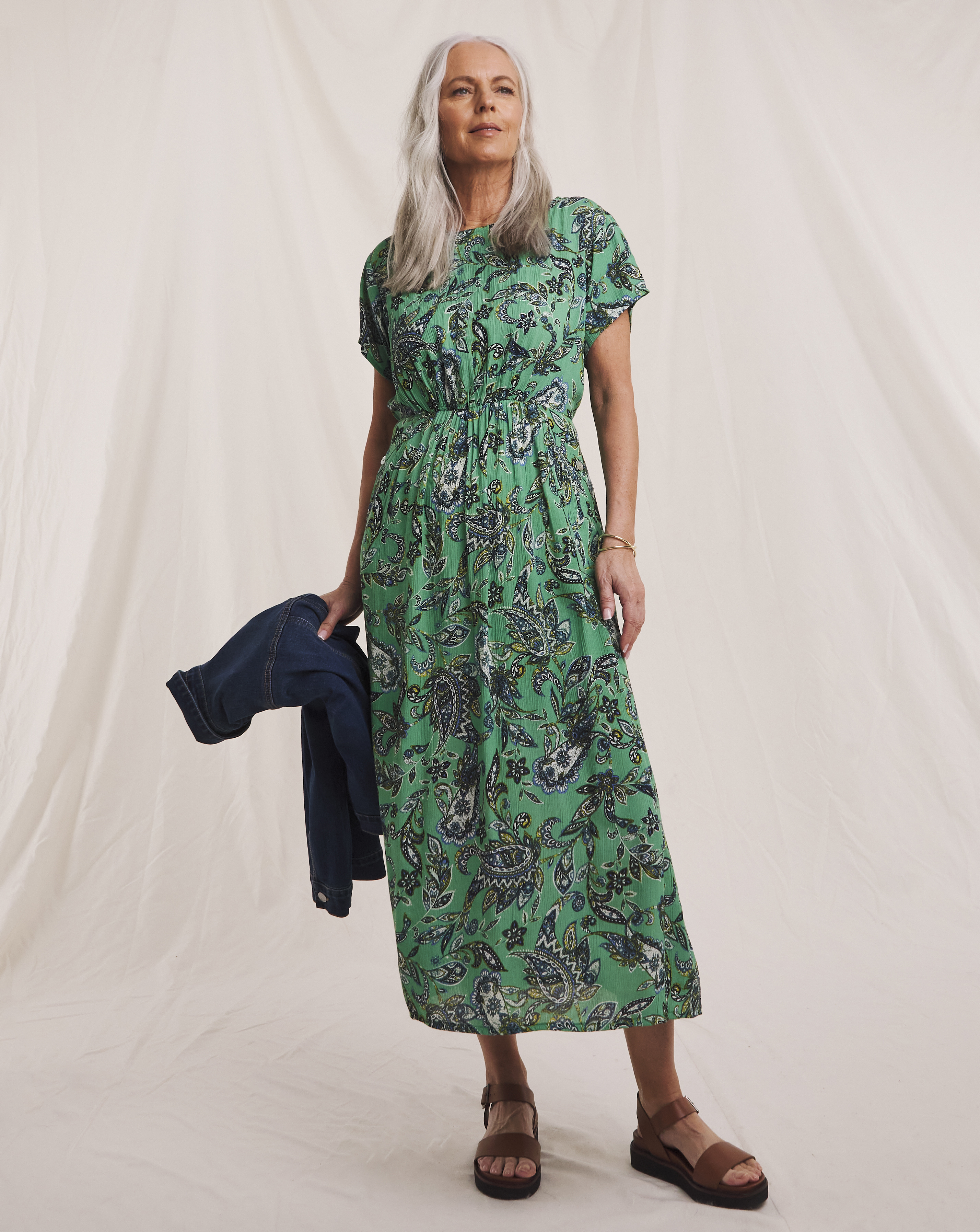 Julipa Textured Crinkle Printed Dress