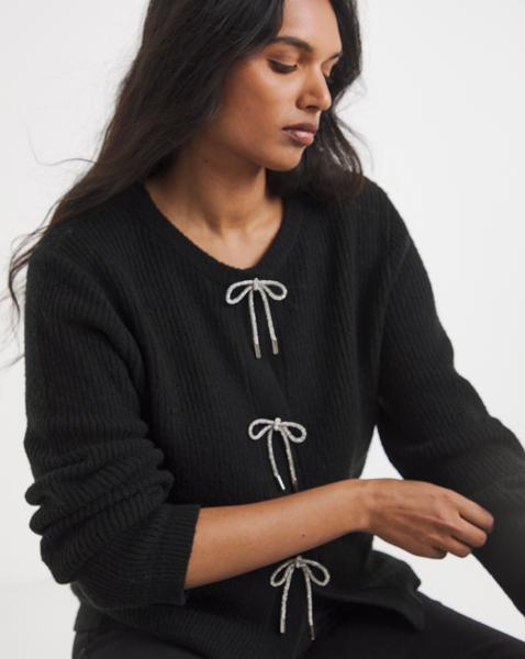 Simply Be Diamante Bow Cardigan