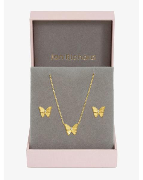 Gold Plated Butterfly Set - Gift Box