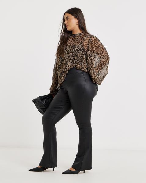Black Coated Flare Jeggings